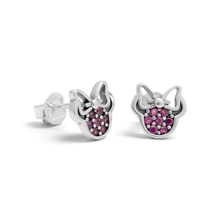 Minnie Earrings With Pink CZ