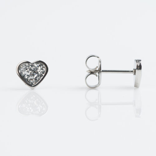 Heart Glitter Stud Earring
