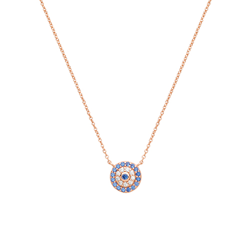 Blue And White CZ Necklace