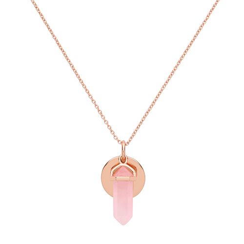 Pink Quartz Pendant Necklace
