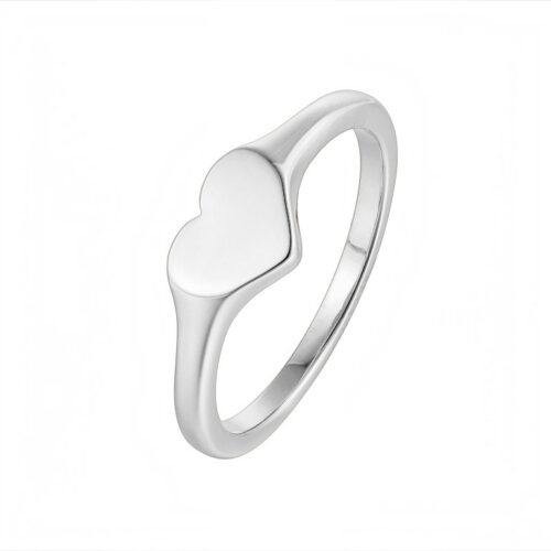 925 Sterling Silver Heart Ring - Elegant Polished Love Design