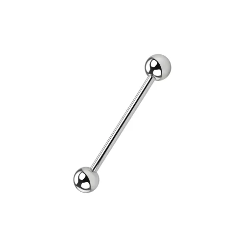 New Karma Titanium Externally Threaded Silver Straight Barbell 1.6mm x 36mm x 5mm