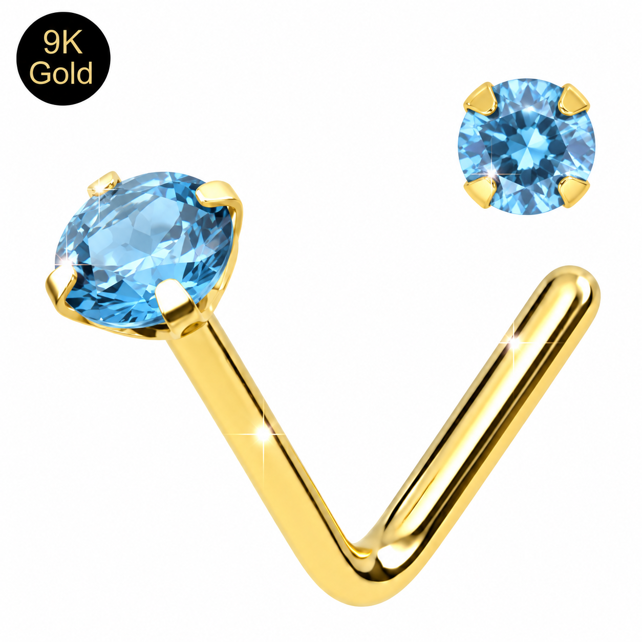 Blue Topaz Nose Stud