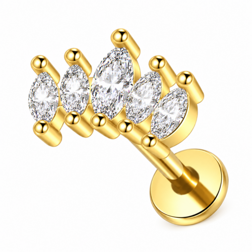 Five Stone Marquise CZ Labret