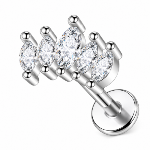 Five Stone Marquise CZ Labret
