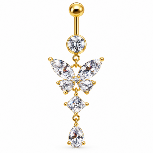 Butterfly Dangling Belly Bar