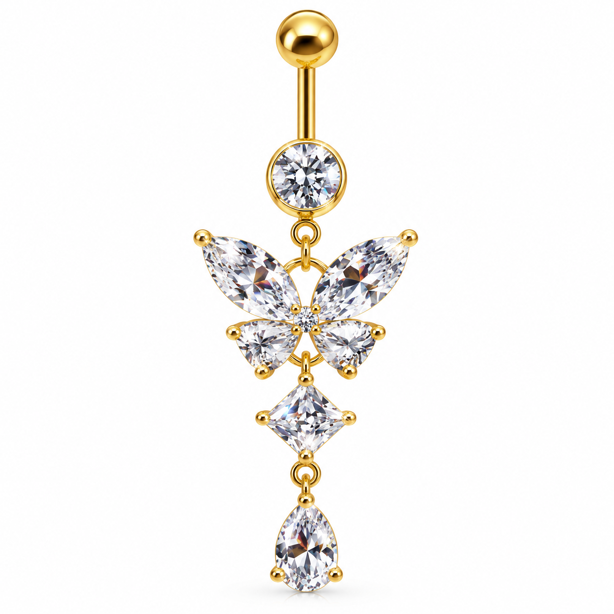 Butterfly Dangling Belly Bar