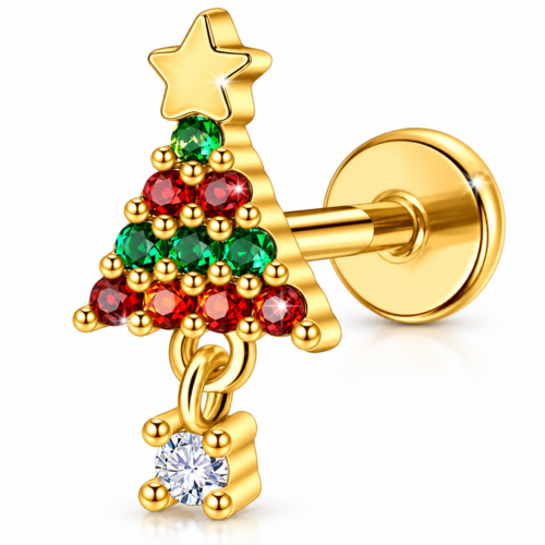 Christmas tree labret flatback