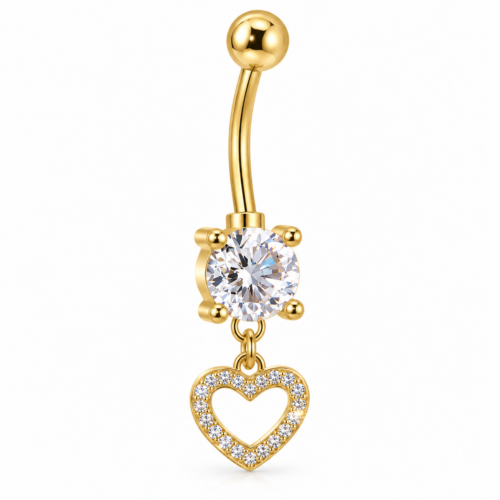 Heart Dangling Belly Bar