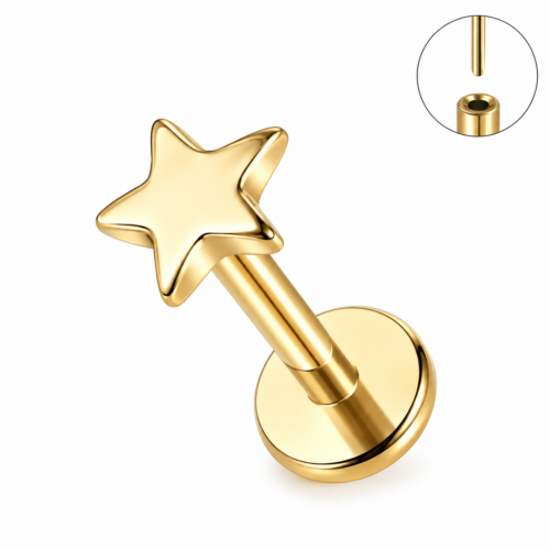 Push In Star Labret Flatback