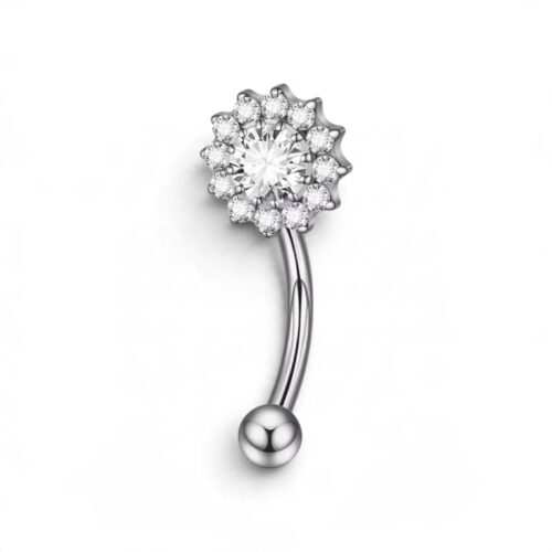 CZ Flower Belly Bar