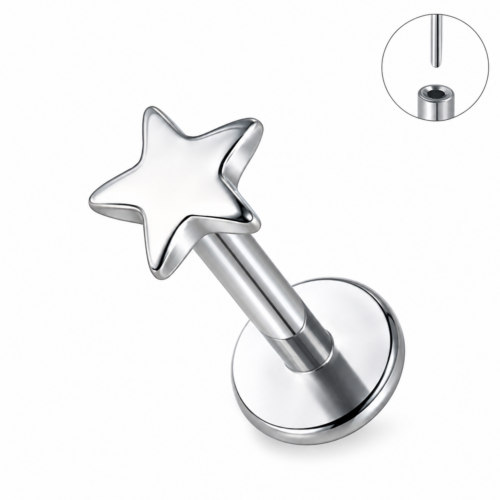 Push In Star Labret Flatback