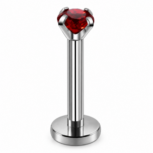 Red CZ Labret Flatback