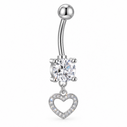 Heart Dangling Belly Bar