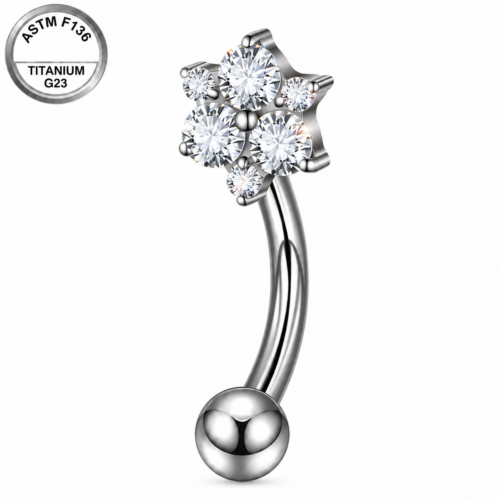 CZ Flower Belly Bar