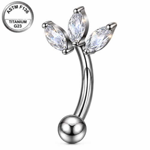 Marquise Leaf Belly Bar